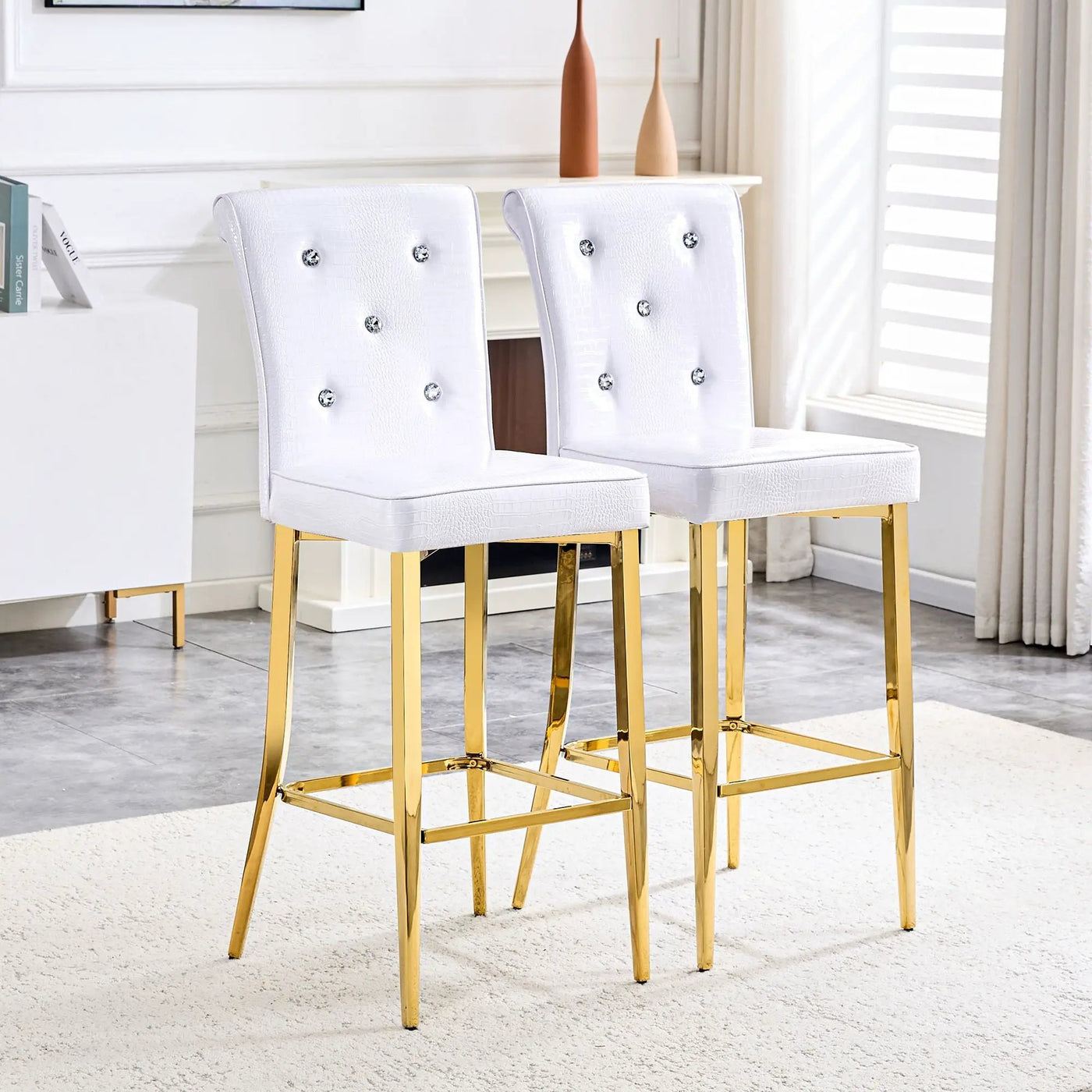 Bar Chairs With Crystal Clasp Design (Set of 2) by HouseOfZazla