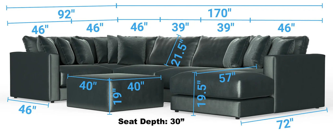 Remington - Modular Sofa And Cocktail Ottoman by Unique Piece Furniture