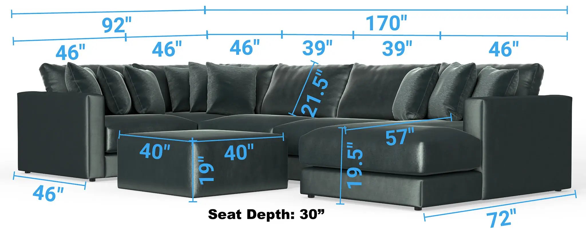 Remington - Modular Sofa And Cocktail Ottoman by Unique Piece Furniture
