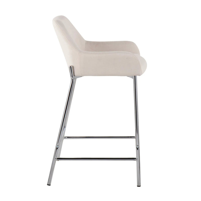 Daniella - Contemporary Fixed Height Counter Stool With Metal Legs (Set of 2) by HouseOfZazla