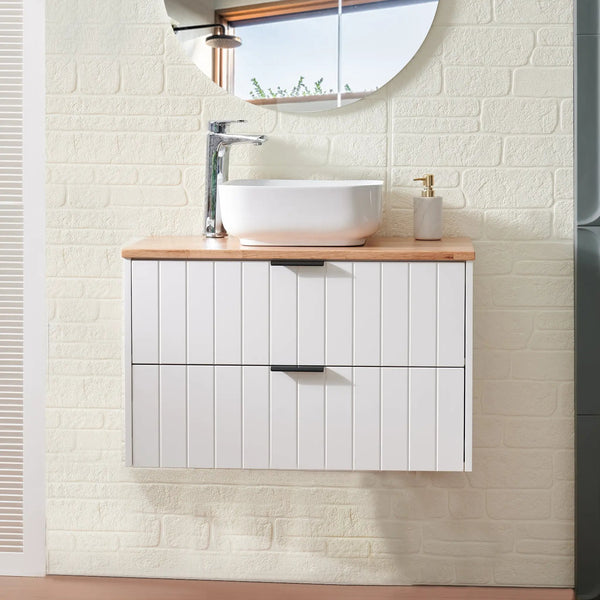 32-Inch Double Drawer Wall-Mounted Bathroom Vanity