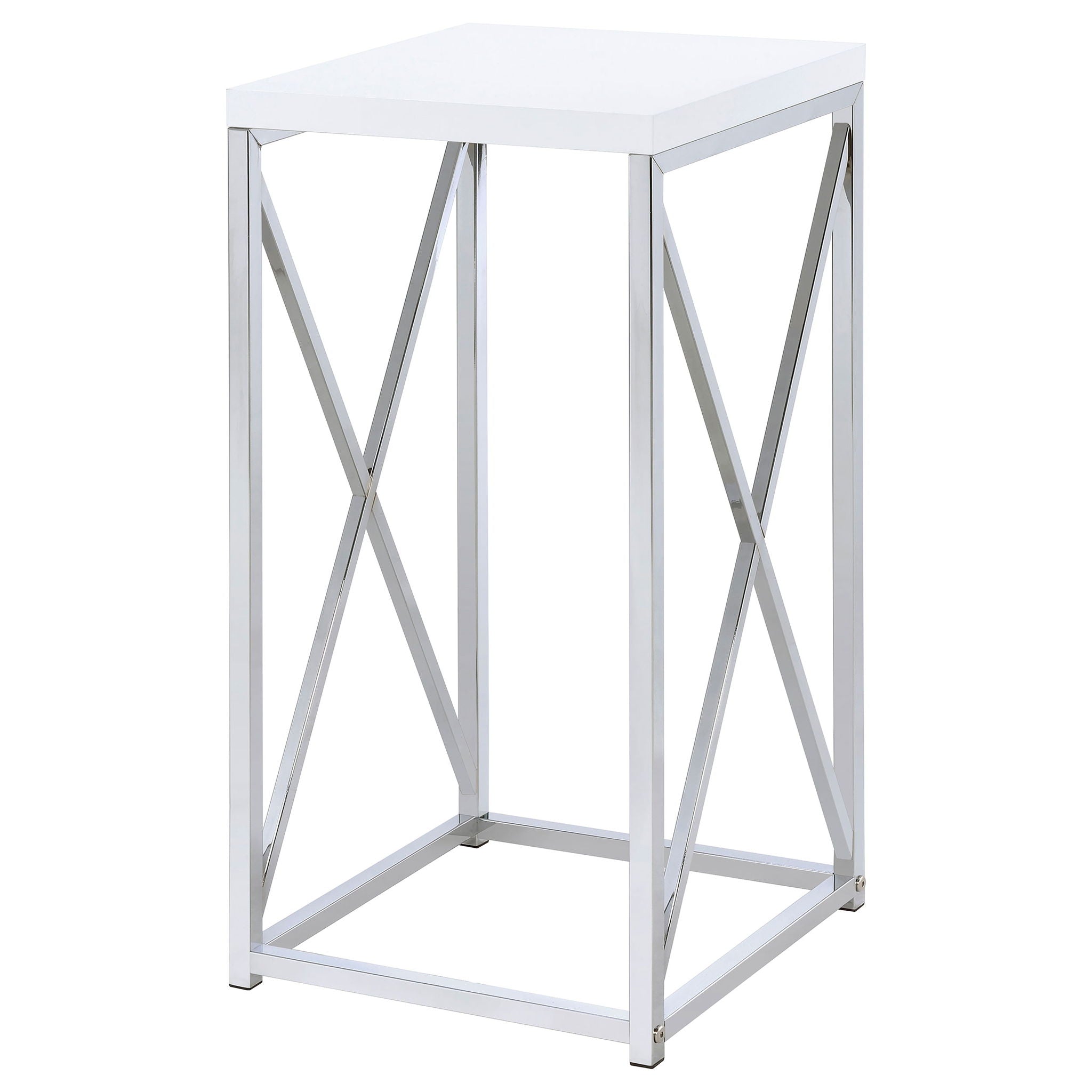 Accent Table With Accents - Glossy White by HouseOfZazla