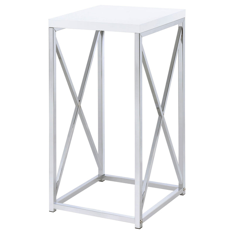 Accent Table With Accents - Glossy White by HouseOfZazla