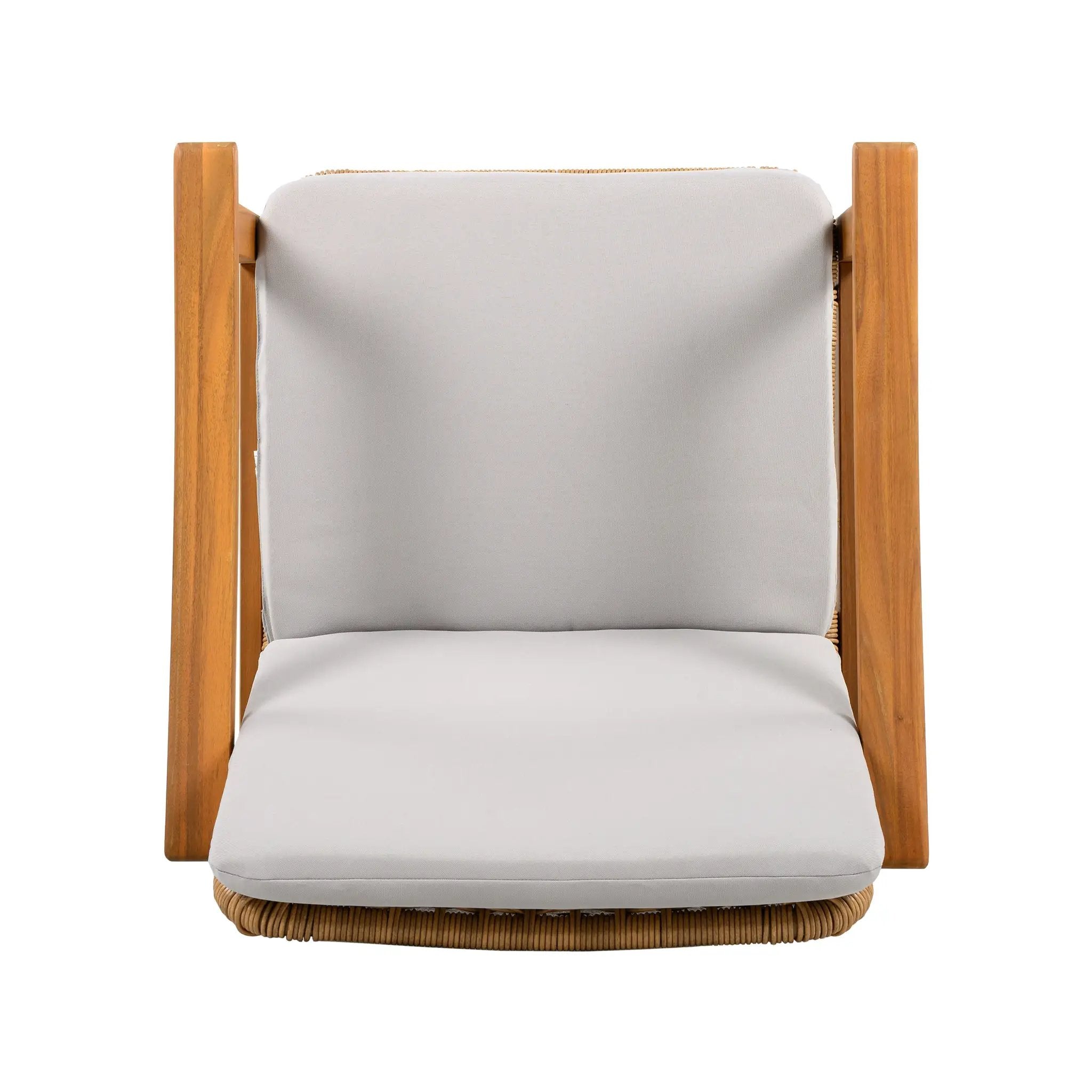 Outdoor Dining Chairs Set of 2, Teak Color Acacia Wood Frame by HouseOfZazla