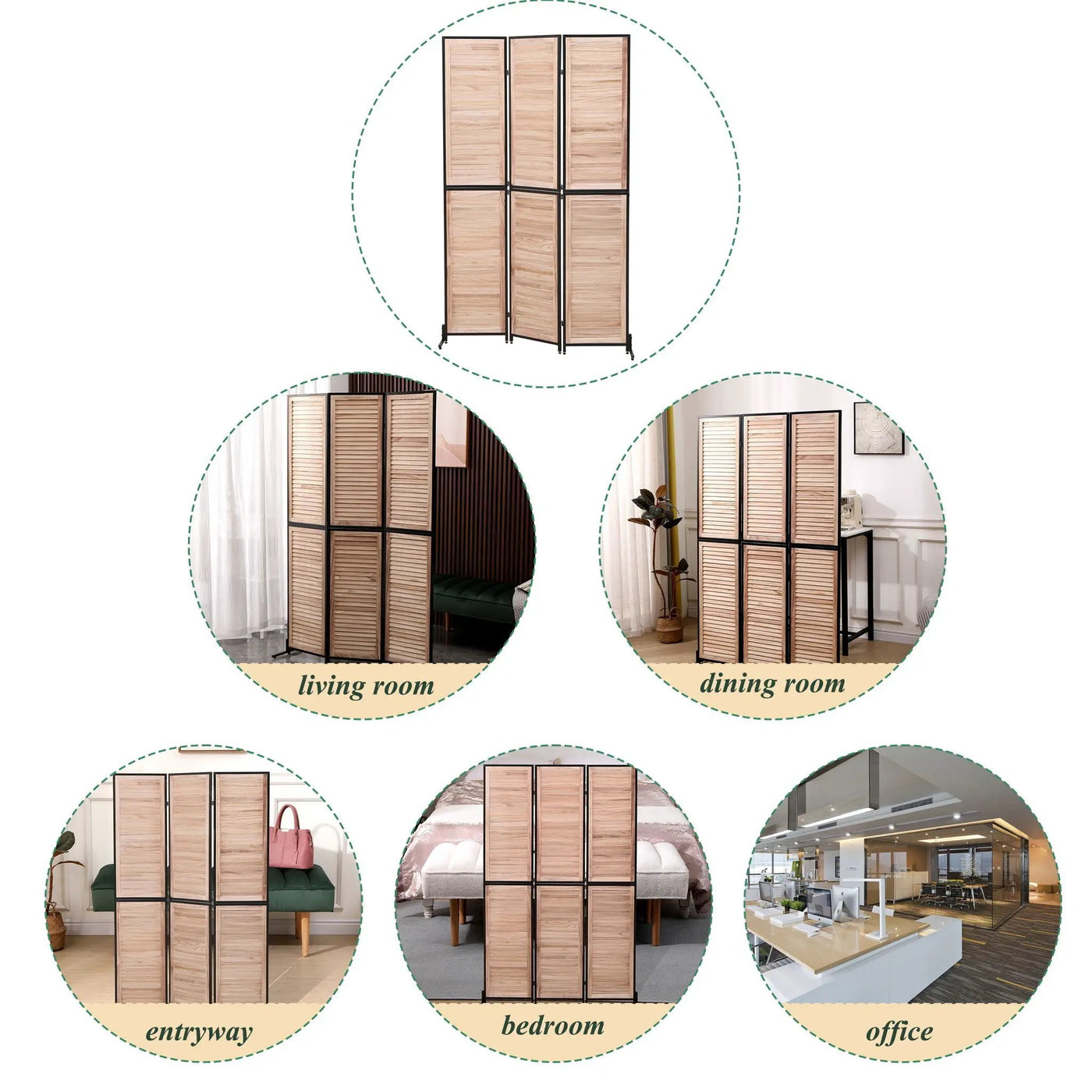 Rustic 3 Panel Room Dividers And Folding Privacy Screen by HouseOfZazla
