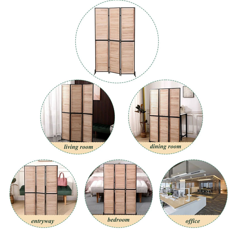 Rustic 3 Panel Room Dividers And Folding Privacy Screen by HouseOfZazla