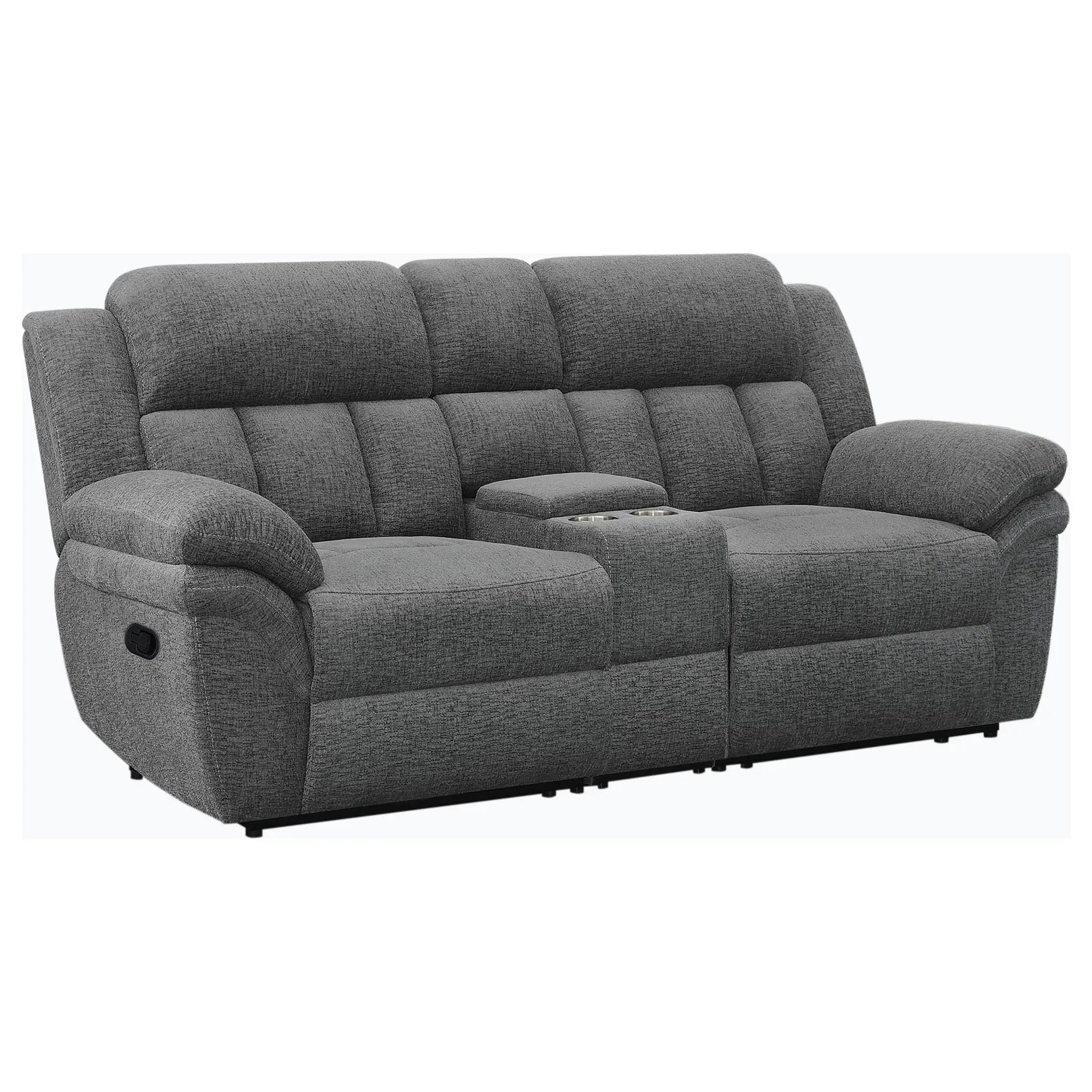 Bahrain Upholstered Motion Loveseat Charcoal by Unique Piece Furniture