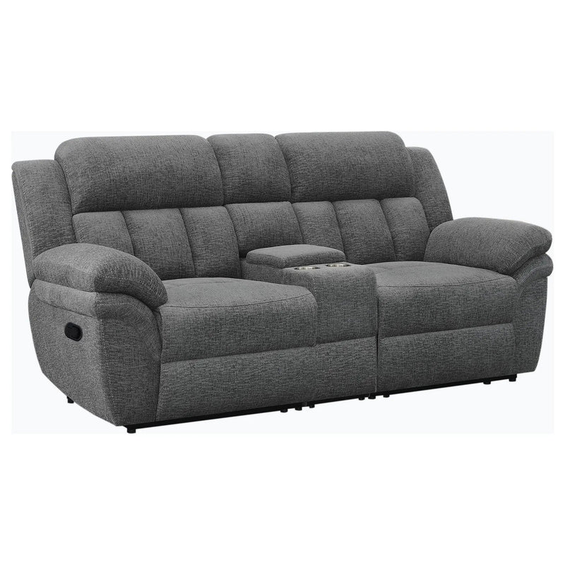 Bahrain Upholstered Motion Loveseat Charcoal by Unique Piece Furniture