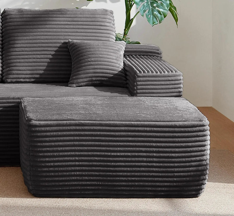 Grey Plush Ottoman by HouseOfZazla