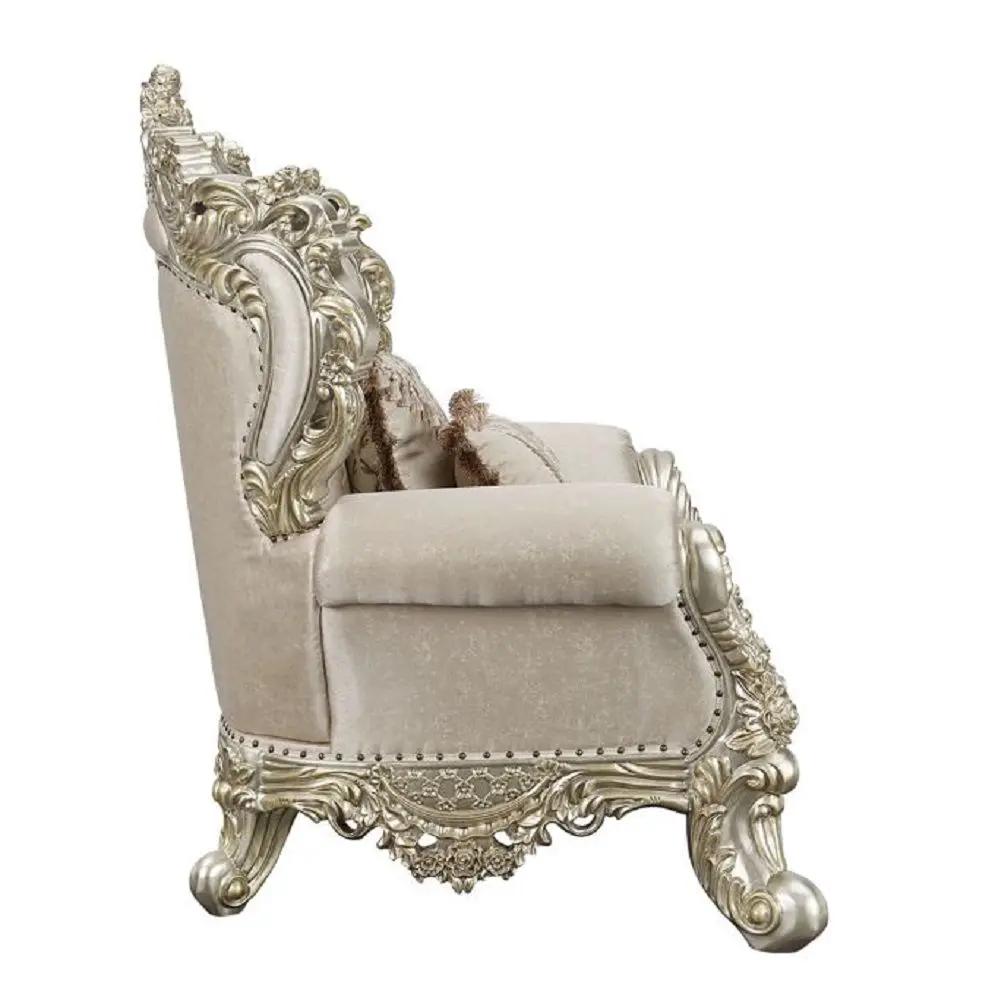 Danae - Chair With 2 Pillows - Fabric, Champagne & Gold by Unique Piece Furniture
