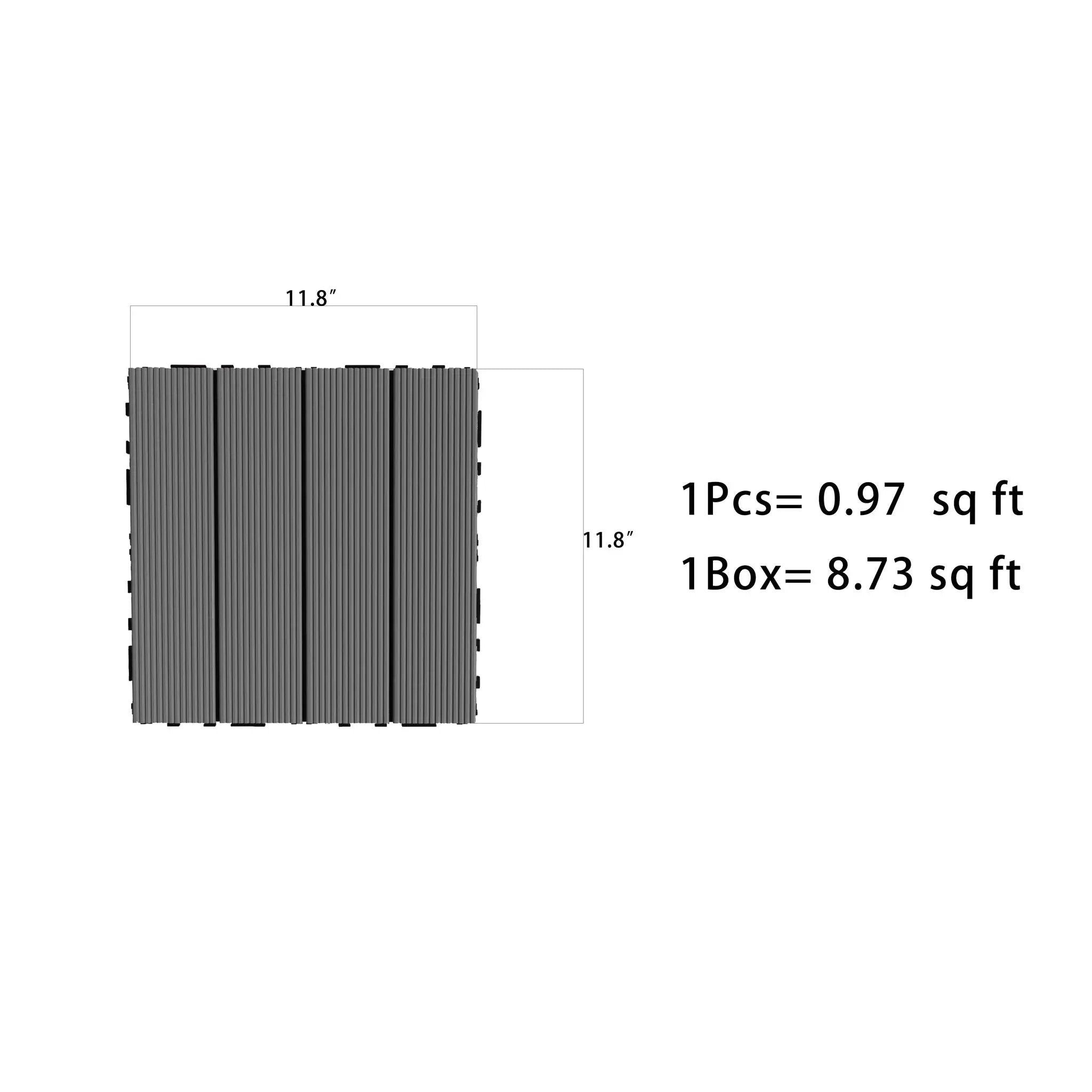 DIY Interlocking Deck Tiles Waterproof Outdoor And Indoor Flooring - Gray by HouseOfZazla