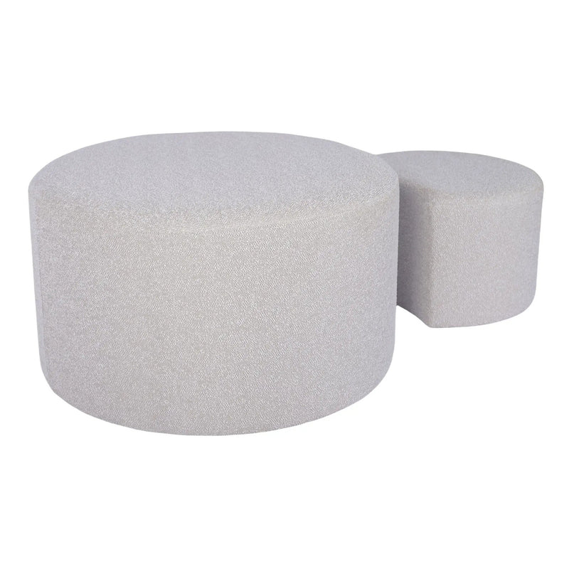 Upholstered Nesting Coffee Tables, Side Table, Footrest, Ottoman & Seat For Living Room Bedroom Entryway Office (Set of 2) - Beige by HouseOfZazla