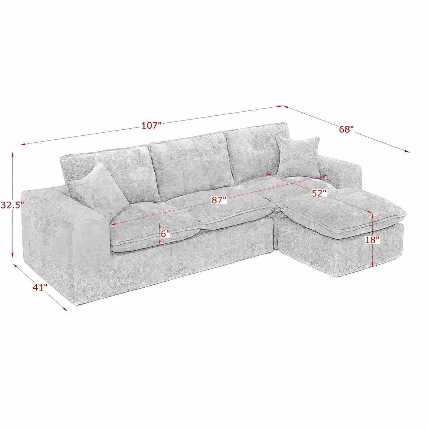Sectional Sofa With Moveable Ottoman by HouseOfZazla