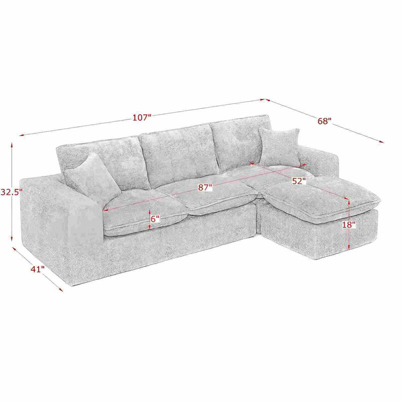 Sectional Sofa With Moveable Ottoman by HouseOfZazla