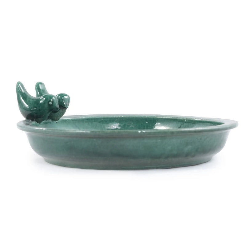 Handmade Ceramic Bird Bath, 11.8 Inch Forest by HouseOfZazla