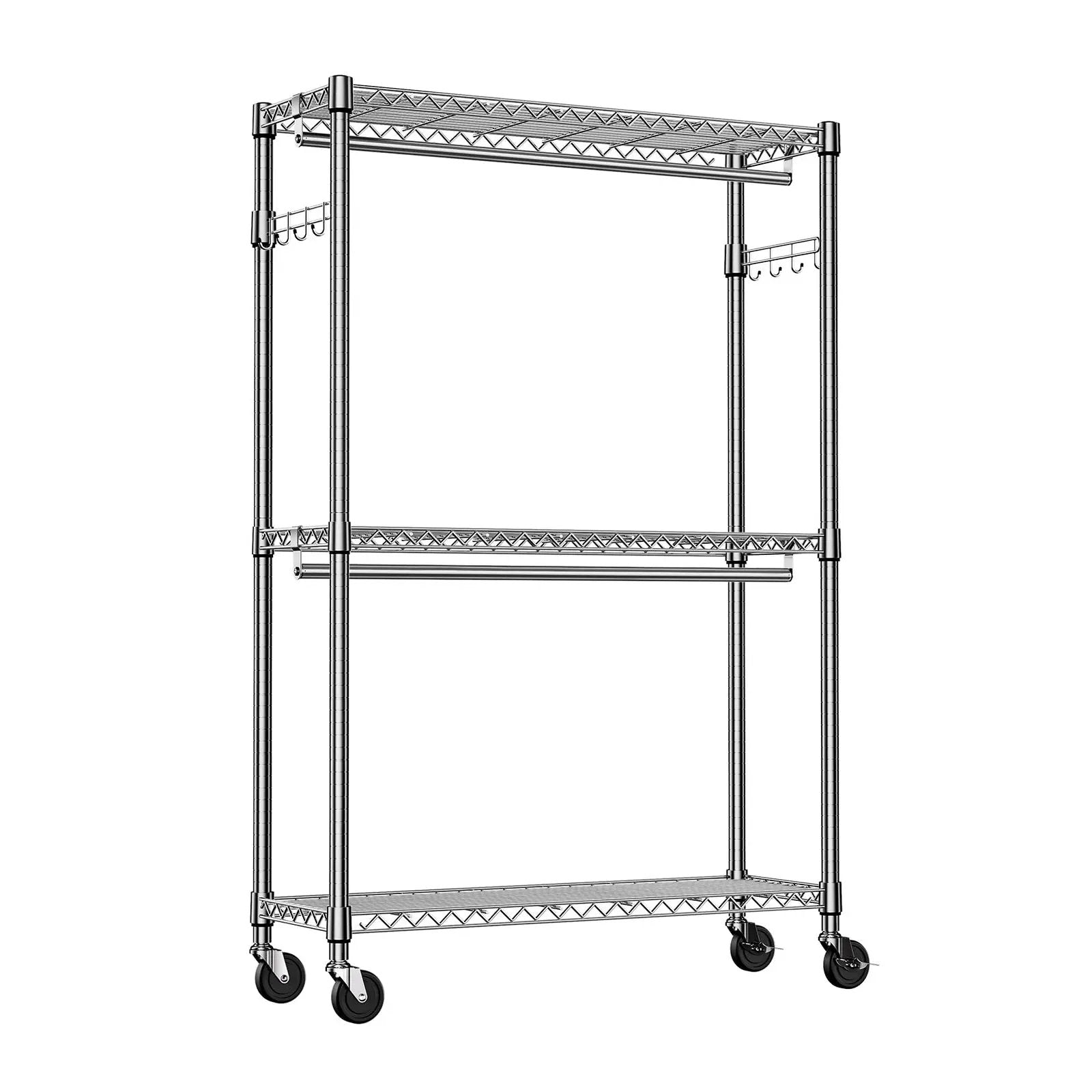Heavy Duty Rolling Garment Rack with 3 Tiers by HouseOfZazla