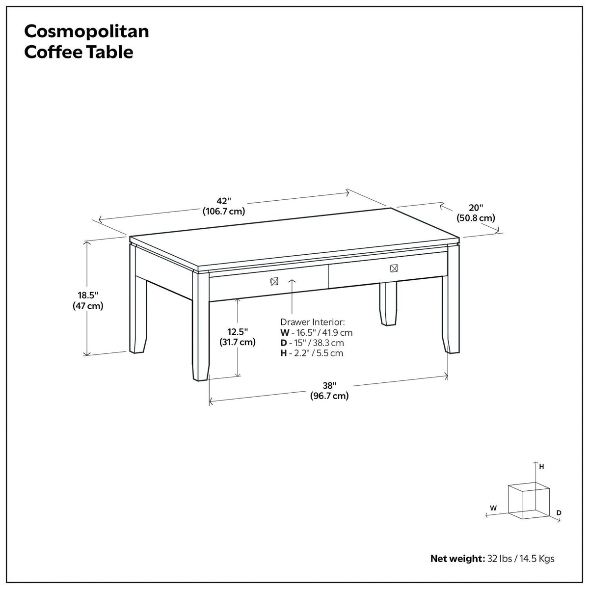 Dark Brown Multipurpose Coffee Table with Drawers - Solid Wood, photo 8 of 10