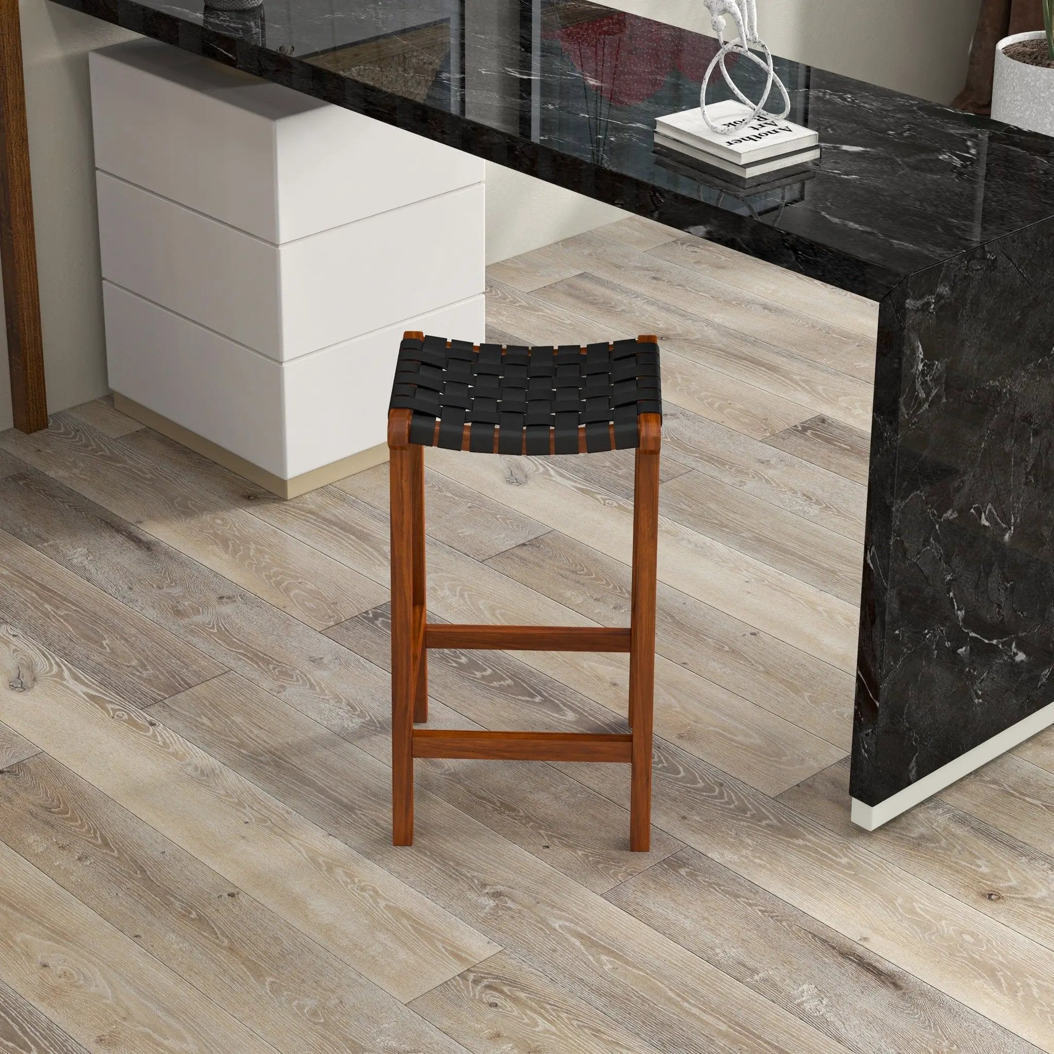 James - Mid-Century Modern Genuine Counter Stool by HouseOfZazla