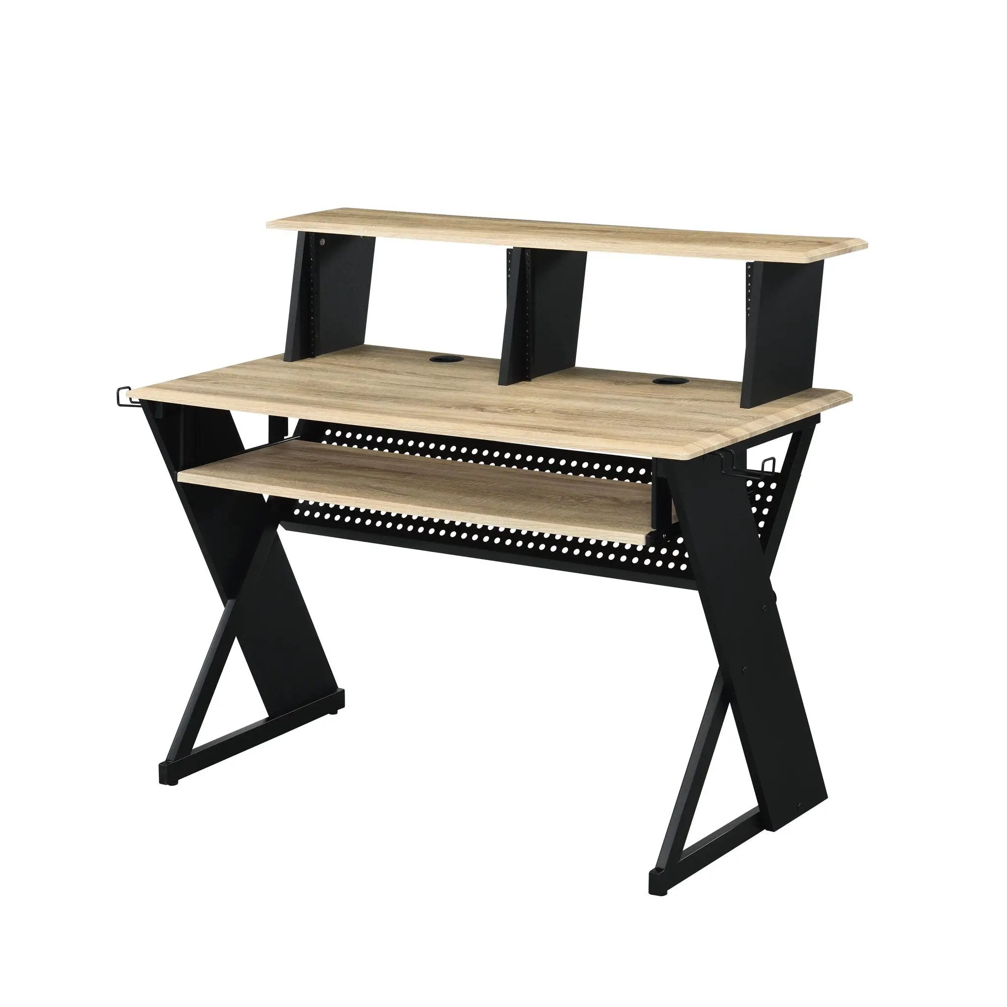 Eleazar - Music Recording Studio Desk - Natural Oak by Unique Piece Furniture