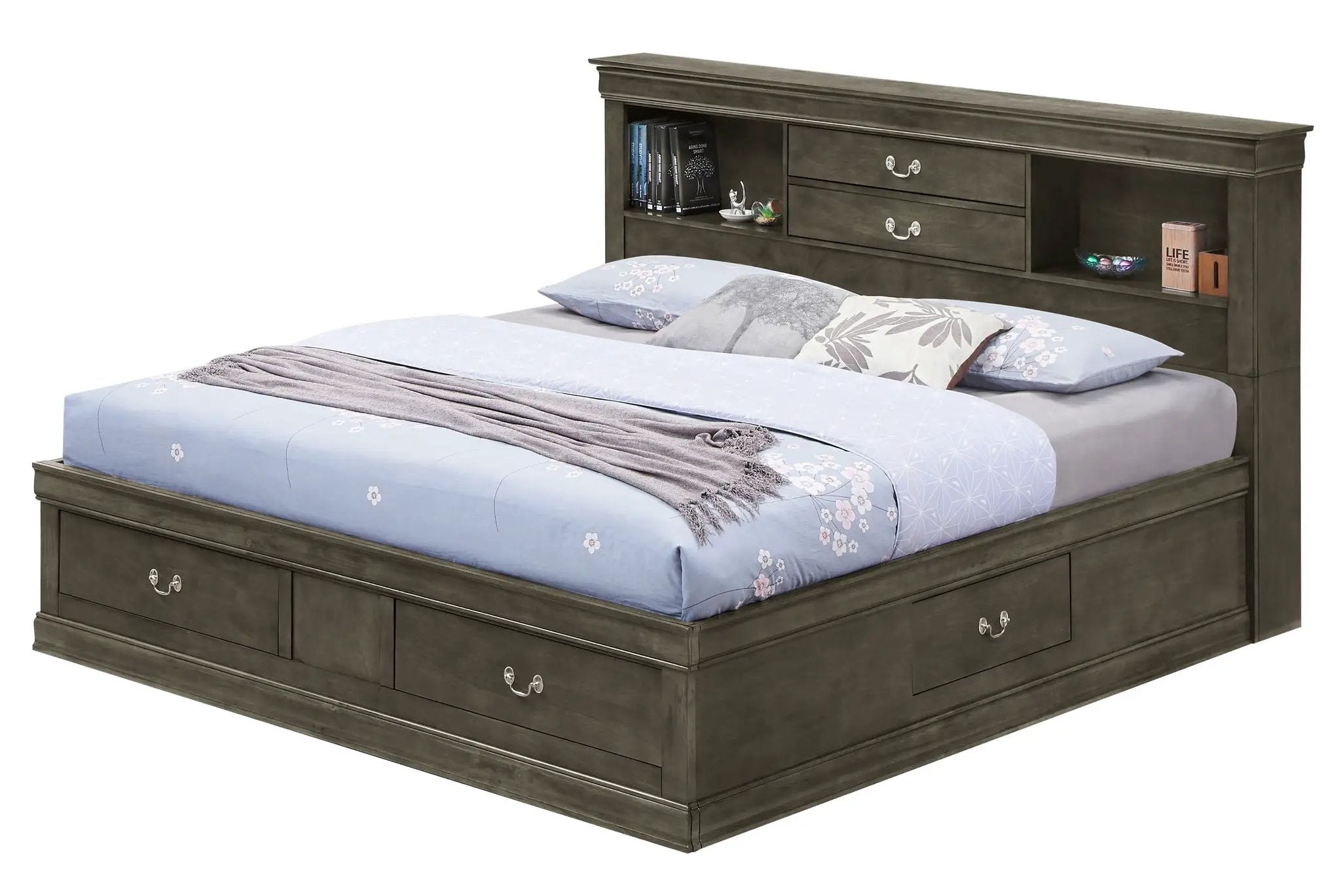 Traditional Style Bookcase Storage Bed by HouseOfZazla