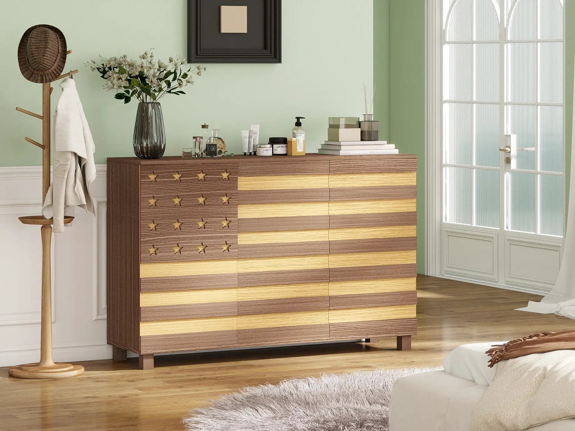 55-Inch Hand-Carved Buffet Sideboard Cabinet by HouseOfZazla