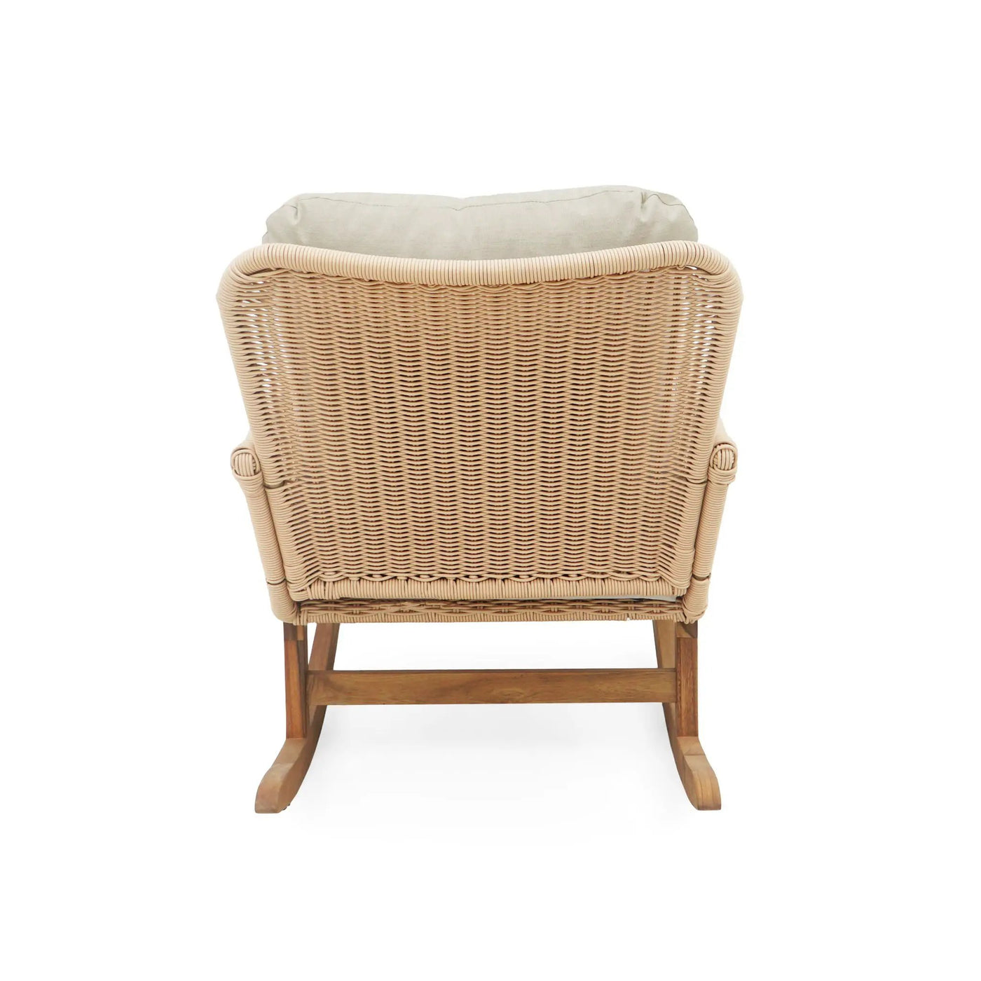 Contemporary Minimalist Wicker Rocking Chair With Soft Cushions by HouseOfZazla