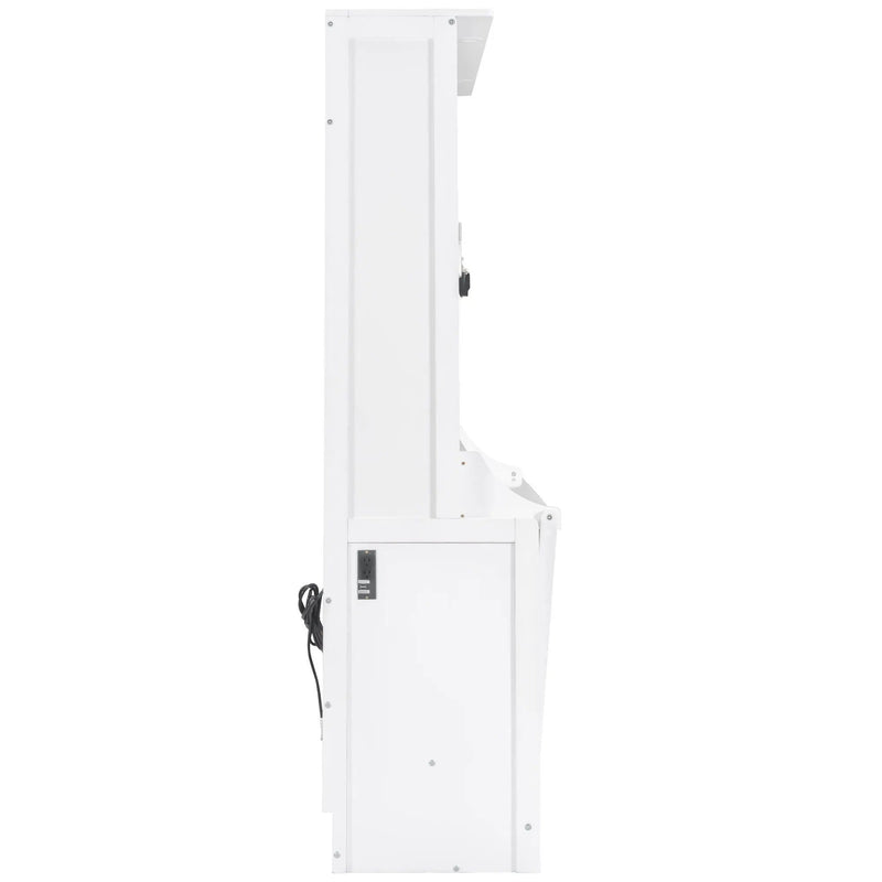 Murphy Bed With Desk, LED Lights & USB Charging Station by HouseOfZazla