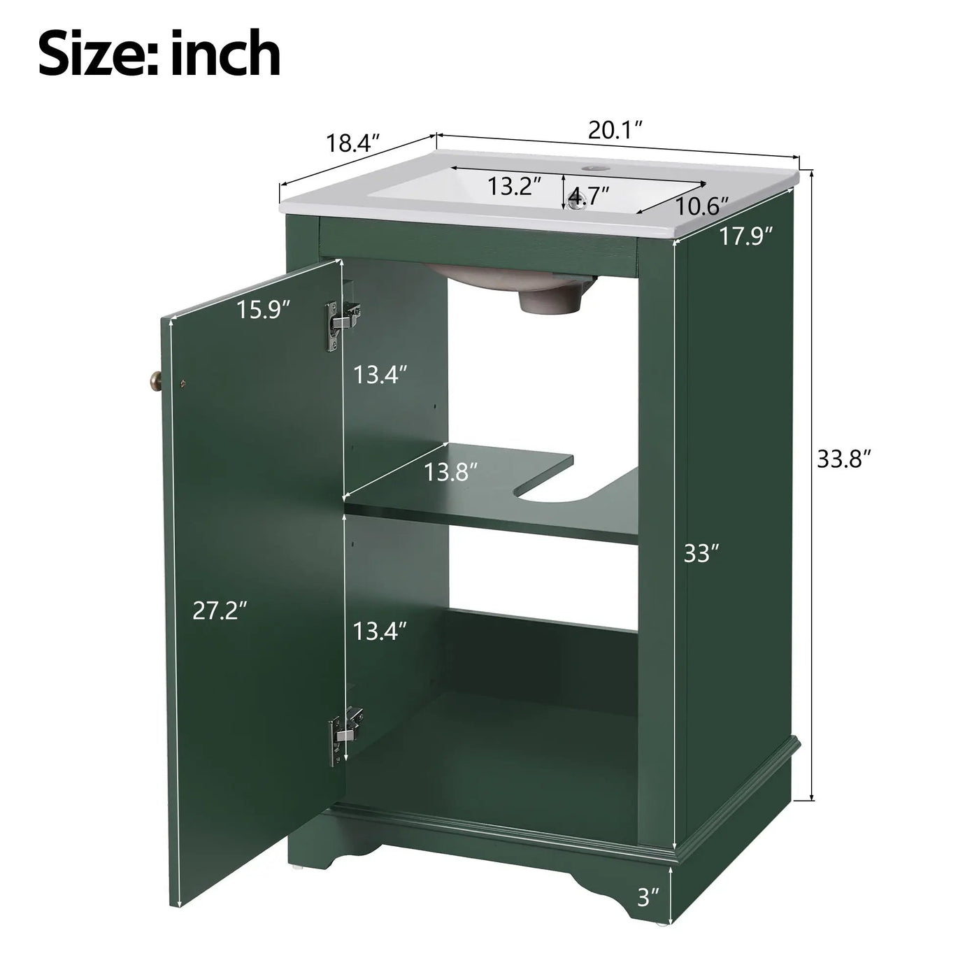 Bathroom Vanity With Sink, Freestanding Single Cabinet Set by HouseOfZazla