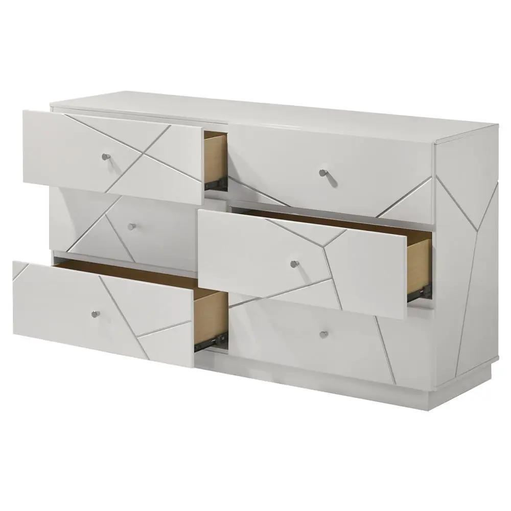 Esther - Dresser - White / Silver by Unique Piece Furniture