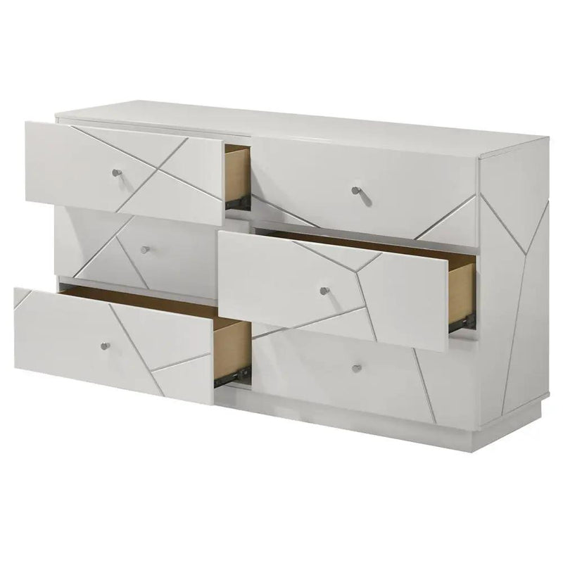 Esther - Dresser - White / Silver by Unique Piece Furniture