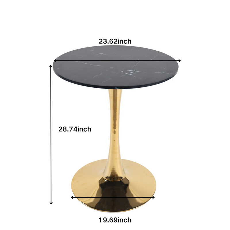 Mid-Century Black Marble Tulip Table by HouseOfZazla