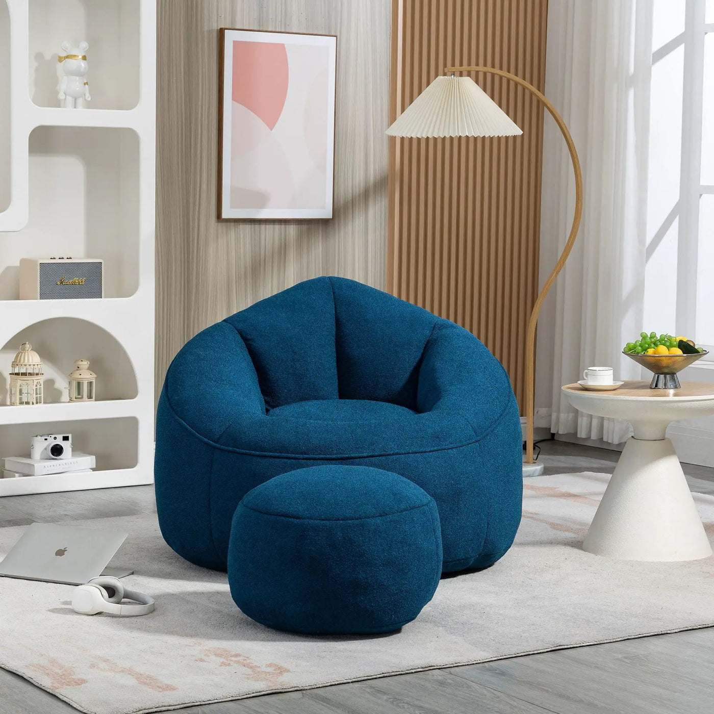 Bedding Bean Bag Sofa Chair High Pressure Foam With Footrest by HouseOfZazla