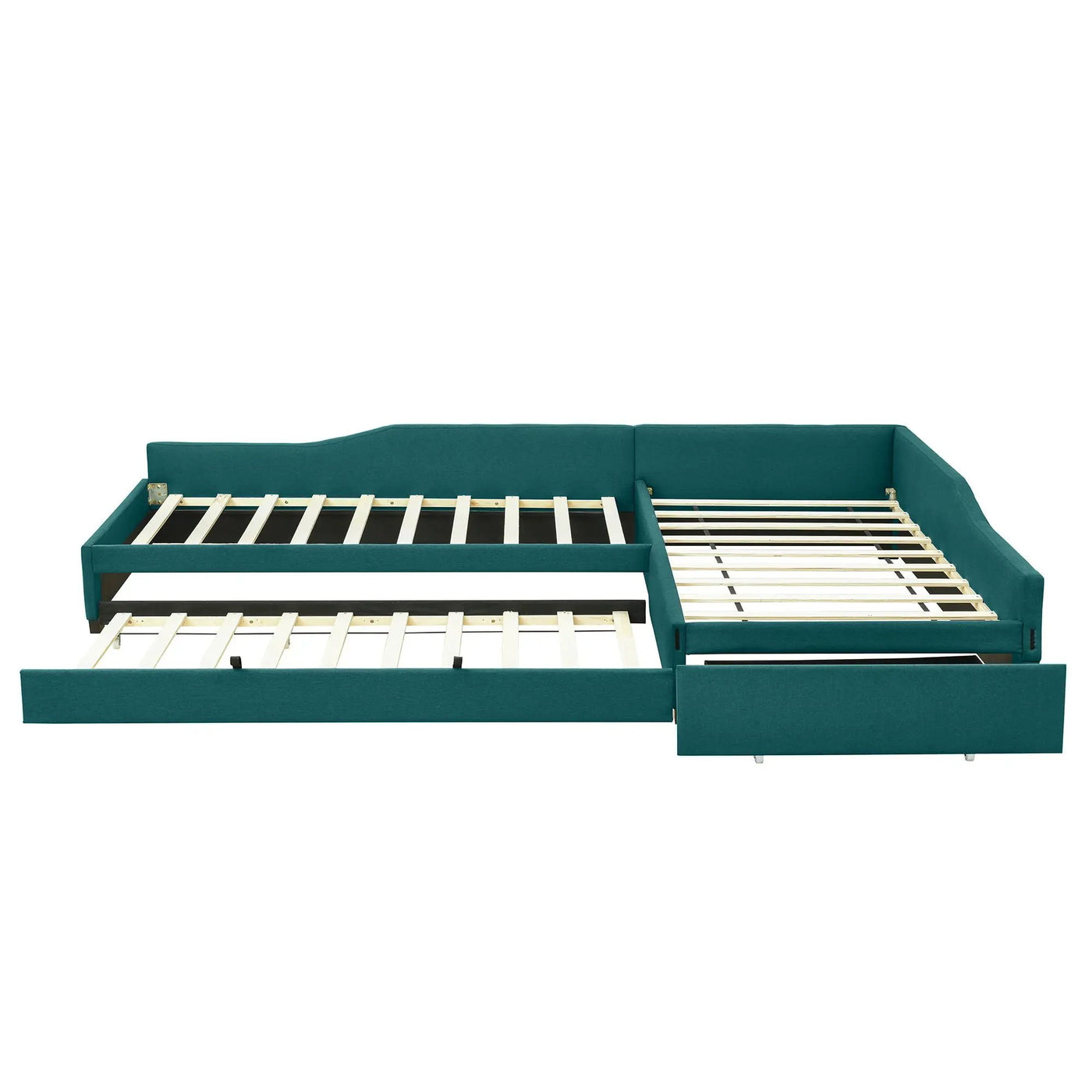 Upholstered Double Daybed With Trundle And Drawer by HouseOfZazla