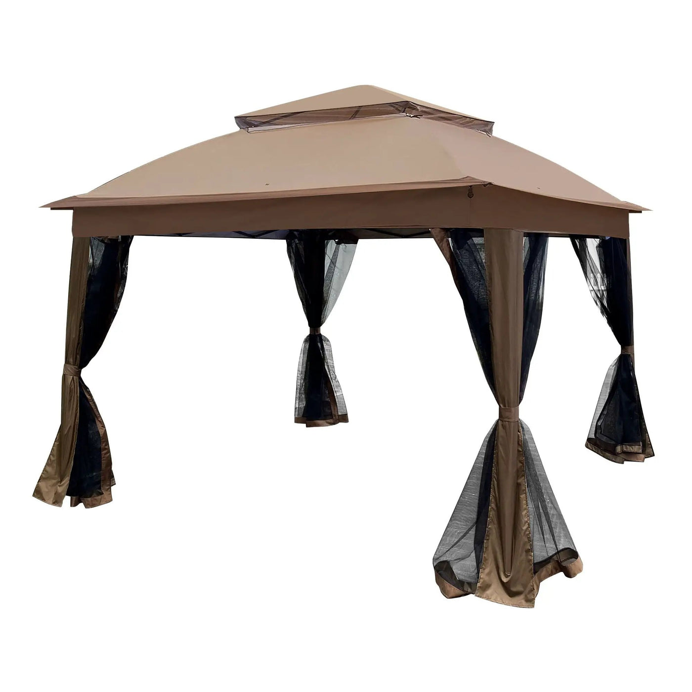 Outdoor Pop Up Gazebo Canopy With 2 Tier Soft Top And Removable Zipper Netting by HouseOfZazla