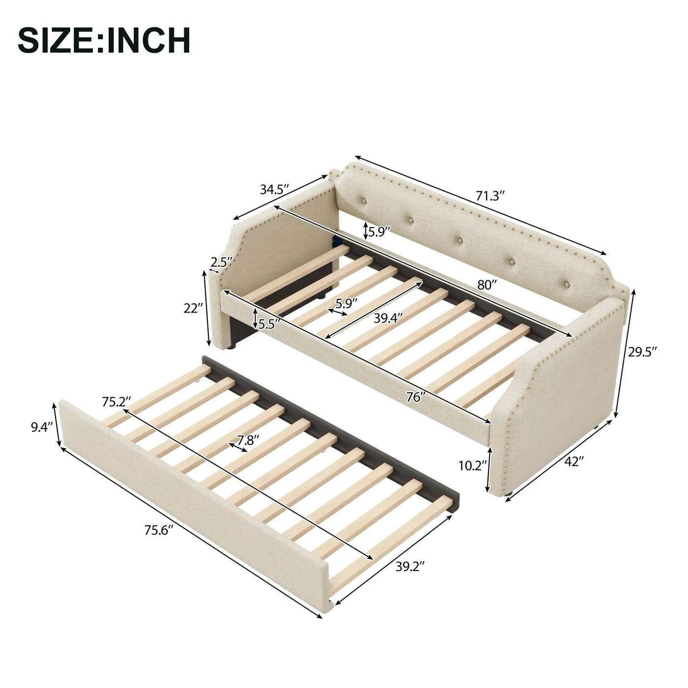 Upholstered Daybed With Trundle by HouseOfZazla