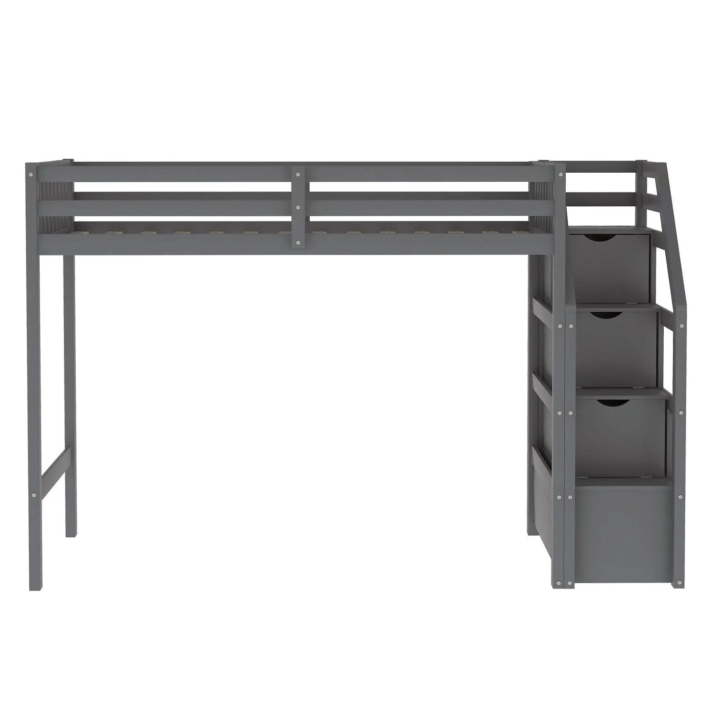 Loft Bed With Staircase And Storage by HouseOfZazla