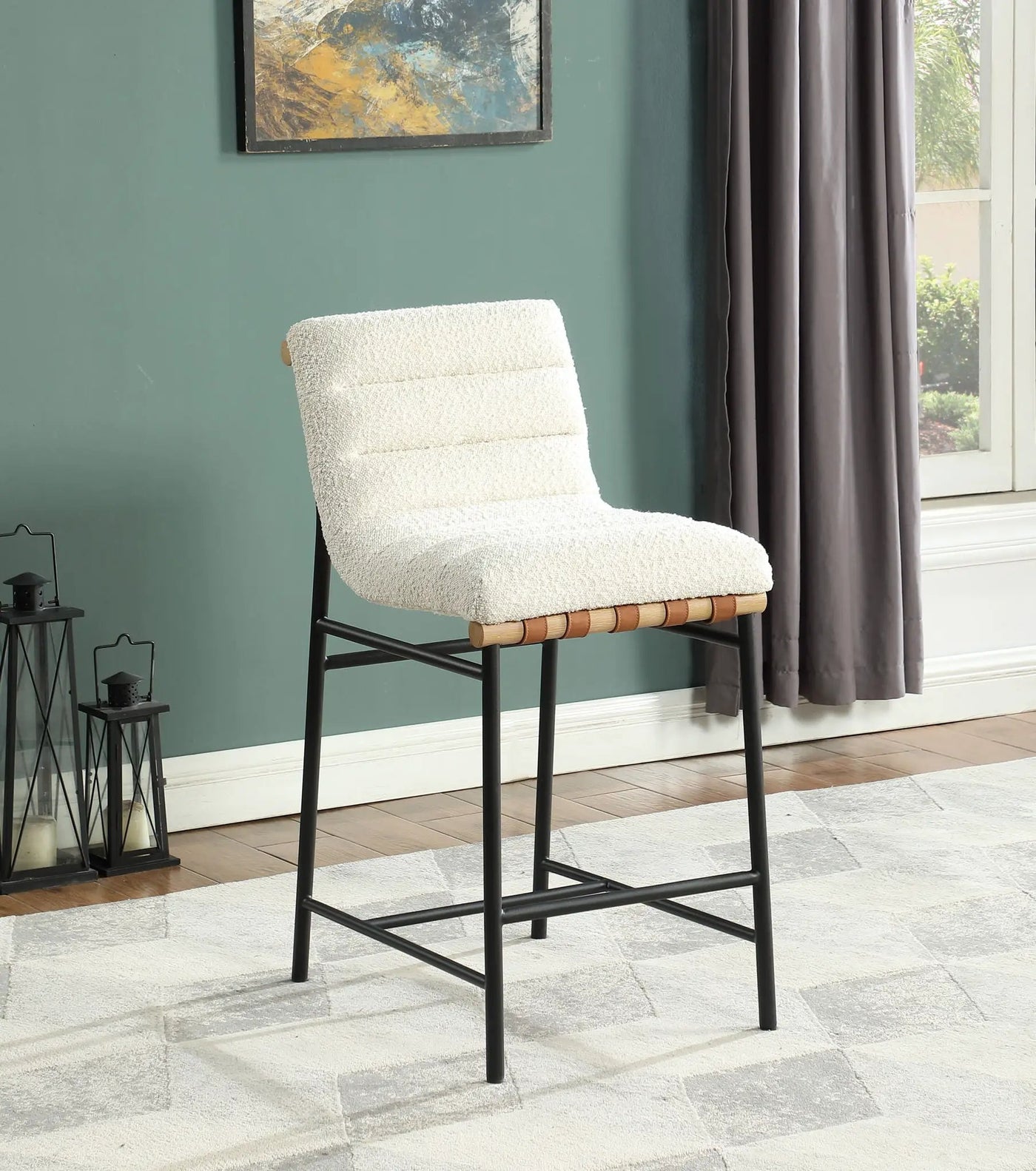 Lahni - 17" Boucle Fabric Counter Height Chair by HouseOfZazla