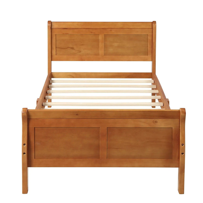 Platform Bed Frame Mattress Foundation Sleigh Bed With Headboard / Footboard / Wood Slat Suppor by HouseOfZazla