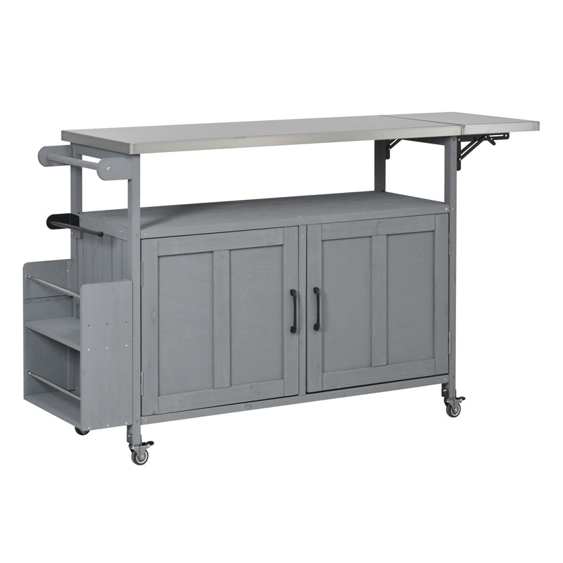 Foldable Outdoor Kitchen Island Patio Mobile Kitchen Cart by HouseOfZazla