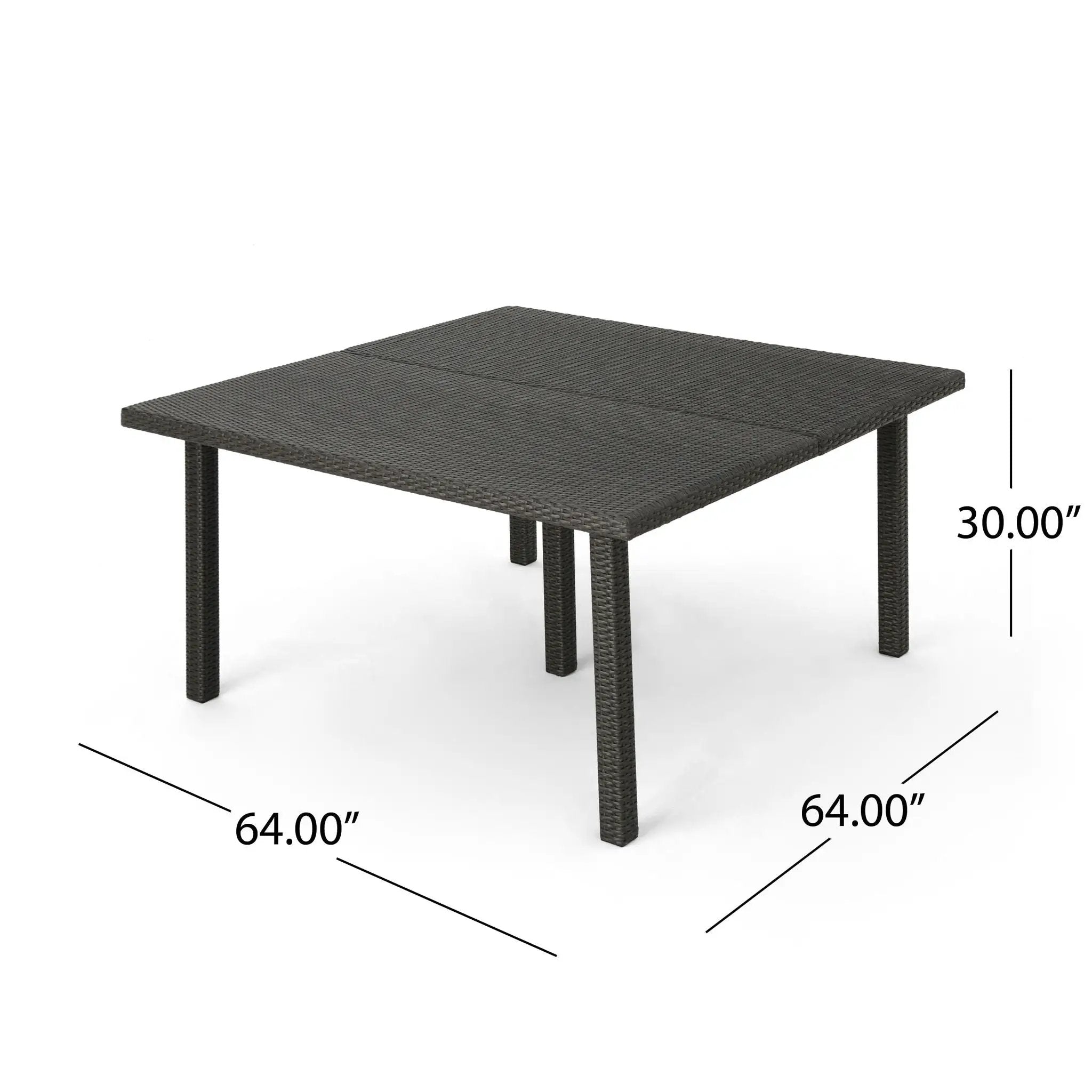 Outdoor Square Rattan Wicker Dining Table - Gray by HouseOfZazla