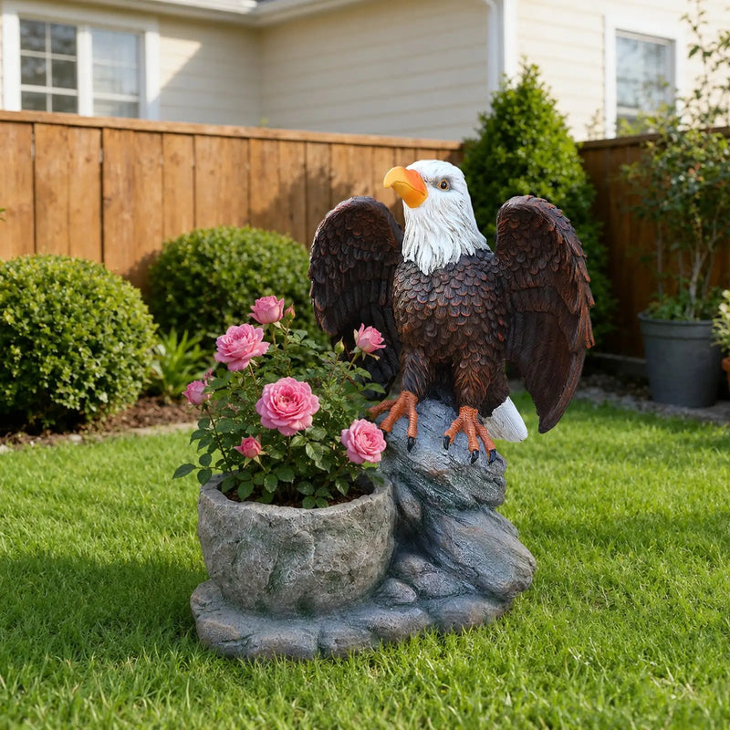 Standing Eagle Statue Garden Planter by HouseOfZazla