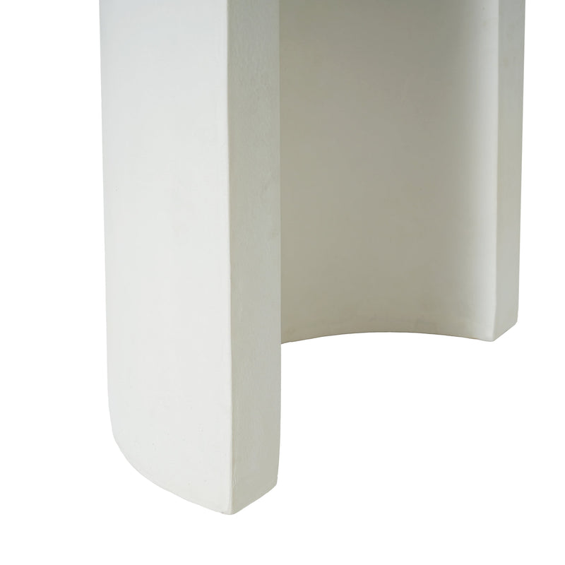 Outdoor Concrete Dining Bench Set of 2 with Terrazzo Finish - White, photo 6 of 10