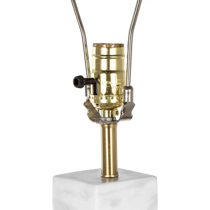 D15x30' Table Lamp with White Marble and Brass Frame by HouseOfZazla