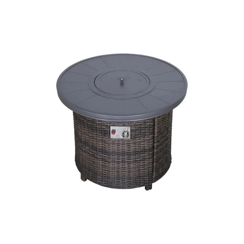 Rattan Patio Set With Comfortable Cushions And Fire Pit by HouseOfZazla