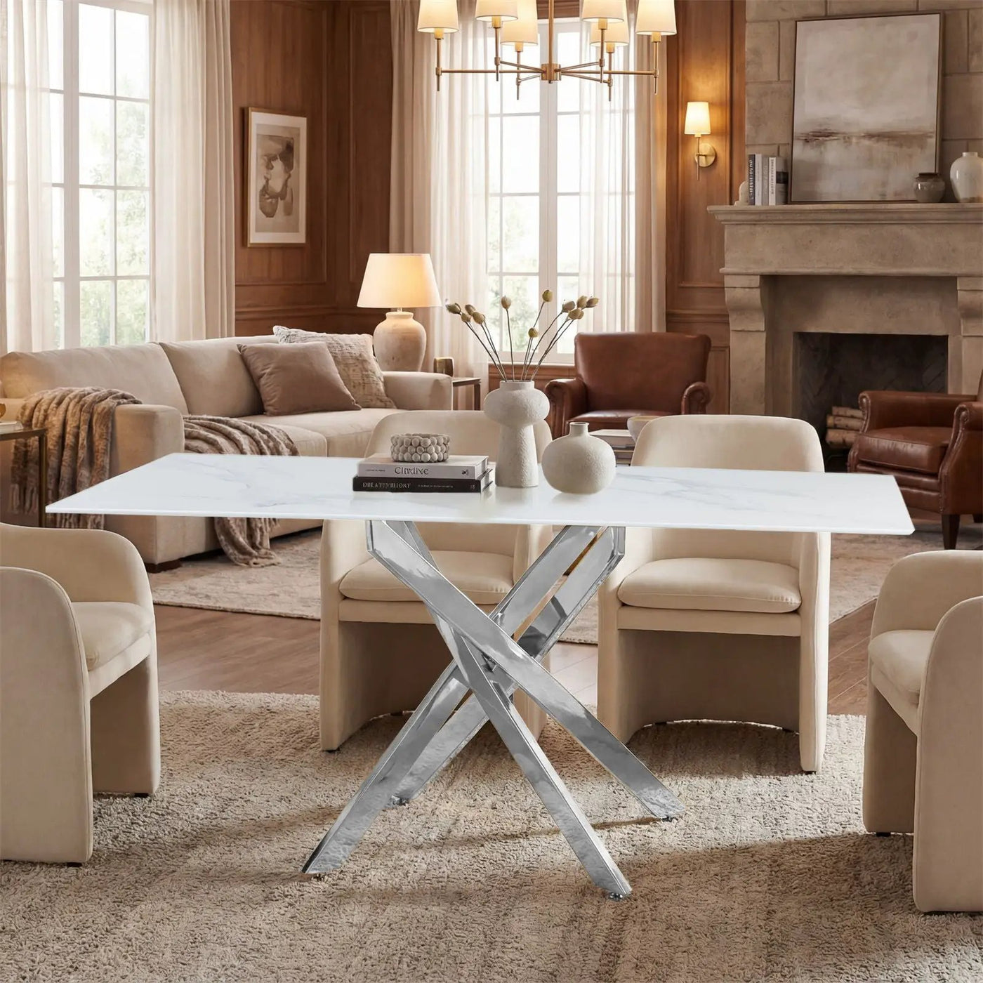 Modern Rectangular Table For Dining Room by HouseOfZazla