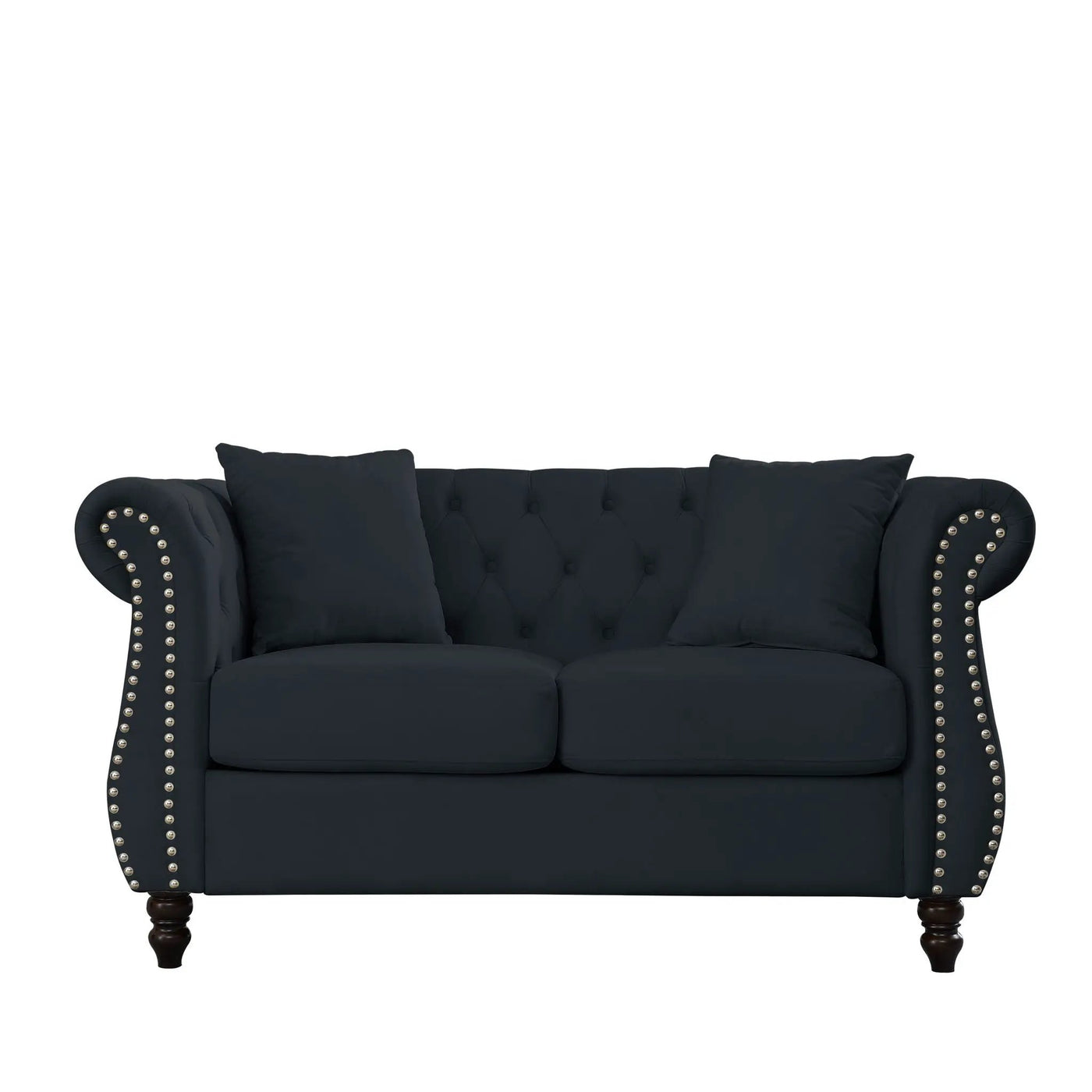 Chesterfield Sofa With Rolled Arms And Nailhead Trim by HouseOfZazla