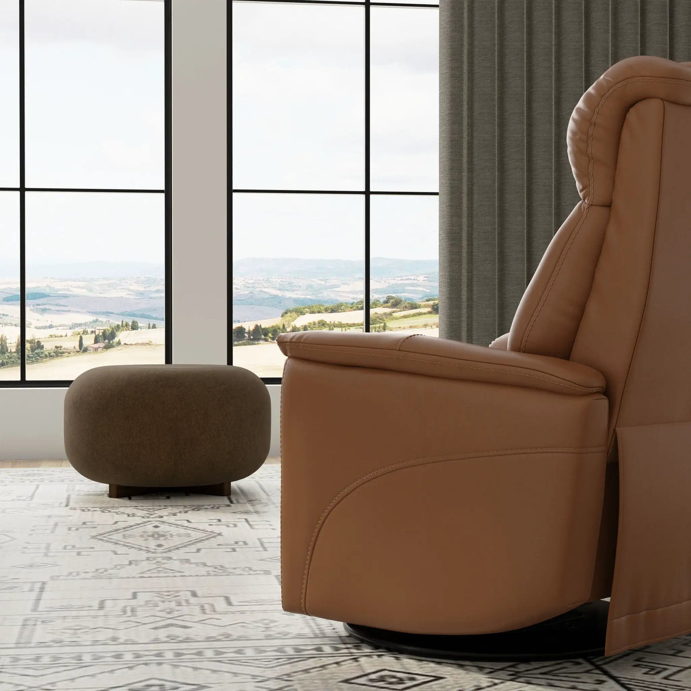 Bentley - Swivel Glider Recliner With Manual Adjustable Headrest & Footrest by Unique Piece Furniture