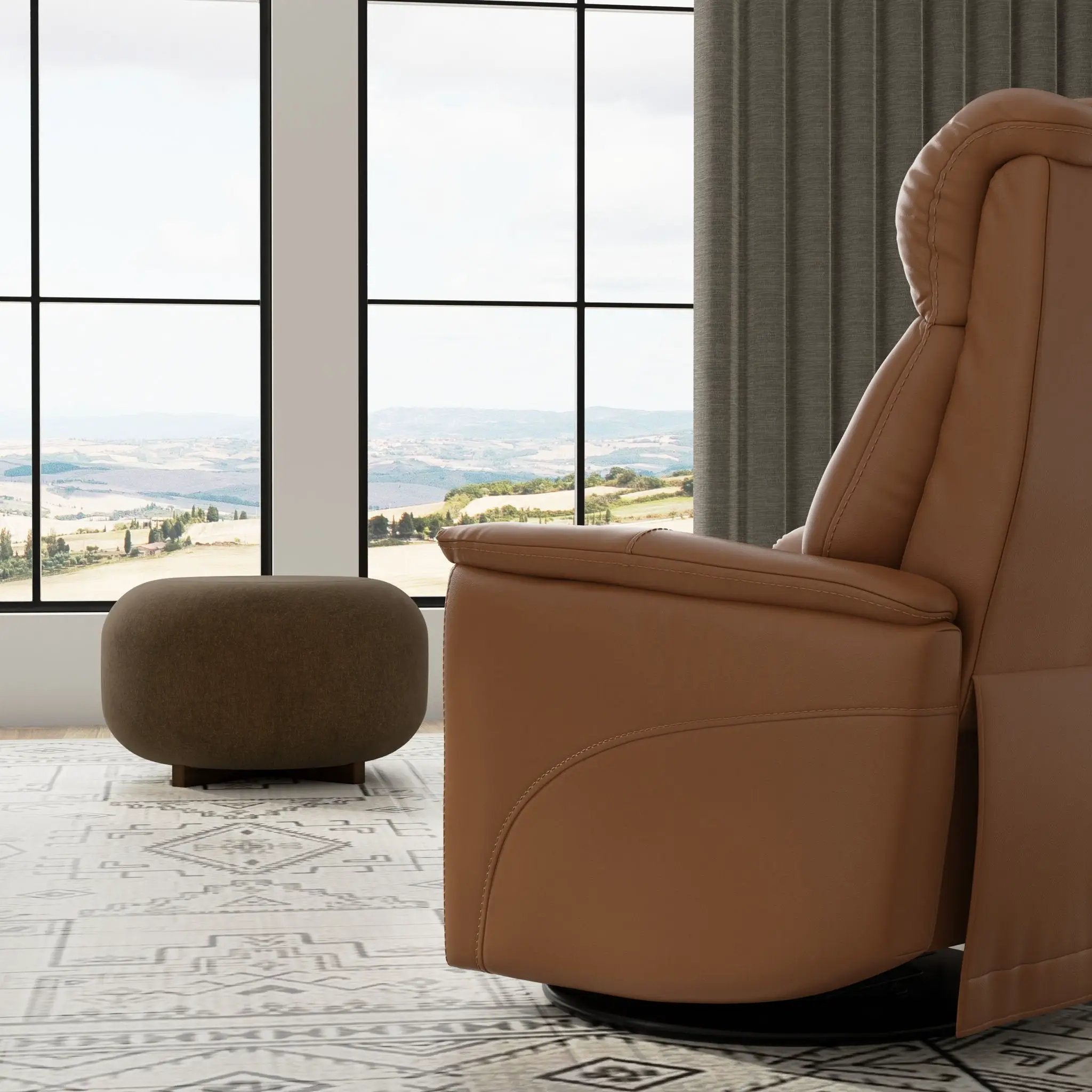 Bentley - Swivel Glider Recliner With Manual Adjustable Headrest & Footrest by Unique Piece Furniture