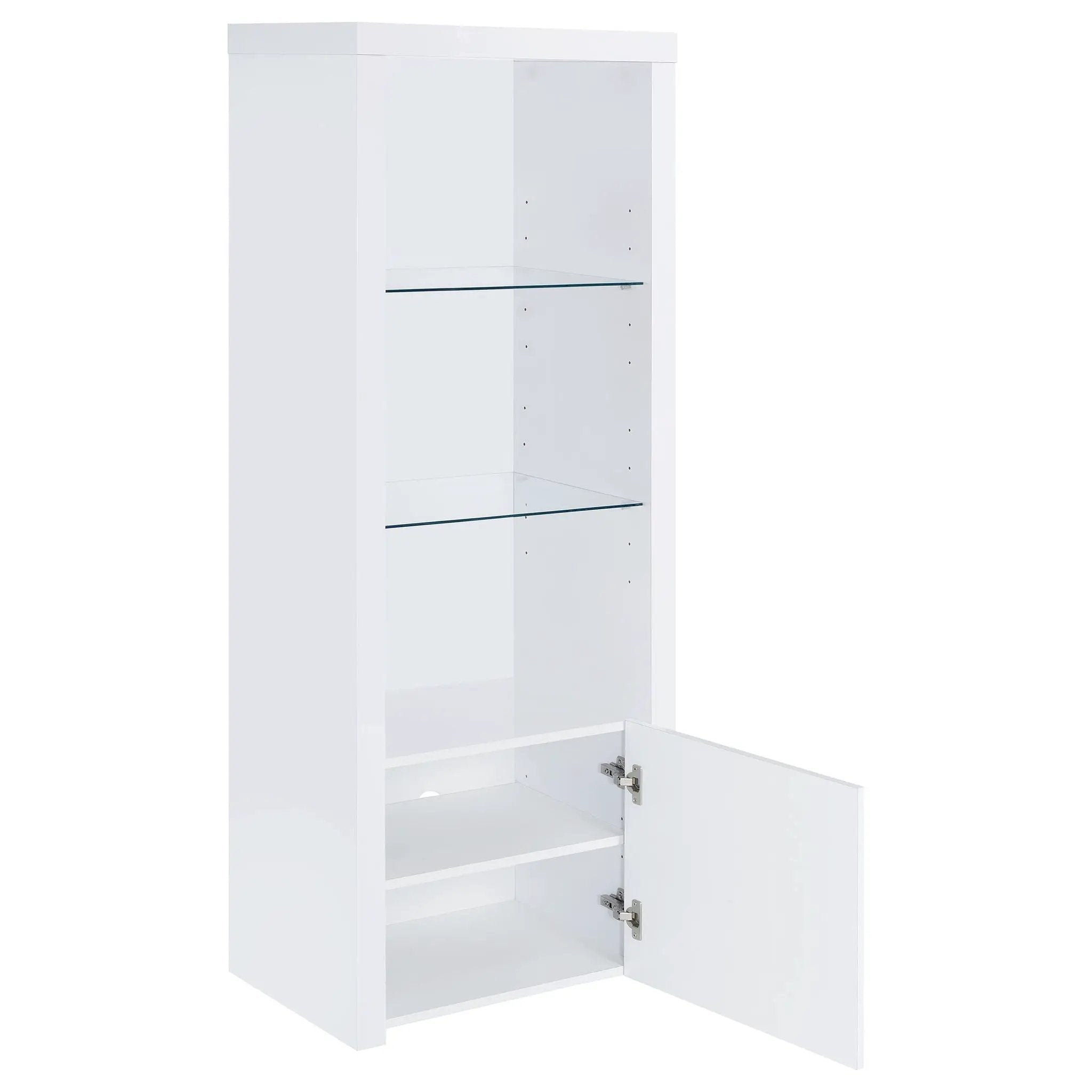 Jude 3-shelf Engineered Wood Media Tower High Gloss White by Unique Piece Furniture