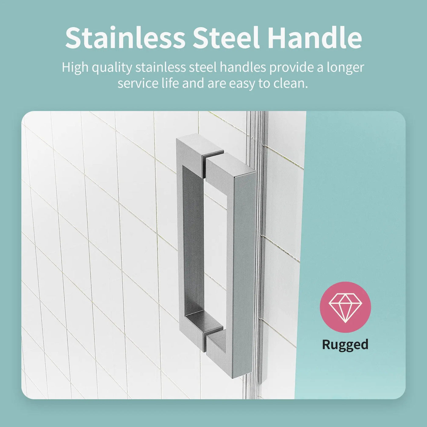 Frameless Sliding Shower Door With Soft- Close, 3 / 8" Tempered Glass by HouseOfZazla